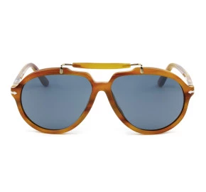 Óculos Persol Senna 0202-S Marrom Listrado Azul 960/R5 57mm 