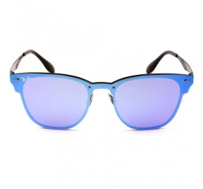 Ray Ban Blaze Clubmaster RB3576-N - Preto/Azul Espelhado 153/7V 47mm  - Óculos de Sol