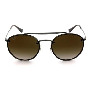 Ray Ban Blaze Round Ponte Dupla RB3614-N - Chumbo/Marrom Degradê 9144/13 54mm - Óculos de Sol