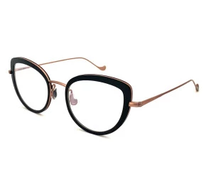 Óculos Caroline Abram Whitney Preto Rose Gold 615 50mm