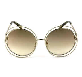 Chloé CE 114SD - Óculos de Sol 777 Dourado Semi Espelhado Lentes 58mm