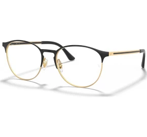 Óculos Ray Ban Round RB6375 Preto Brilho Dourado 2890 53mm 