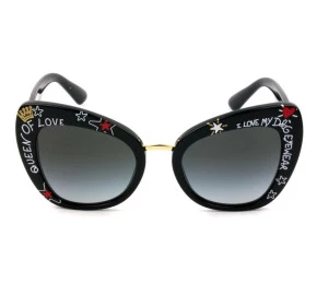 Dolce & Gabbana DG4319 - Óculos de Sol 3180/8G Preto Estampado Lentes 51mm