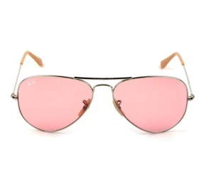 Ray Ban Aviador Evolve RB3025 - Óculos de Sol 9065/V7 Prata/Rosa Lentes 58mm 