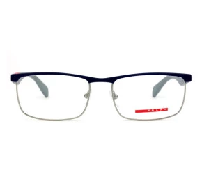 Prada Linea Rossa VPS54F - Azul/Cinza Fosco TWQ-101 55mm - Óculos de Grau