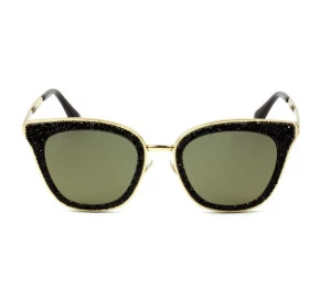 Jimmy Choo LIZZY/S - Óculos de Sol 2M2K1 Preto e Dourado Lentes 63mm
