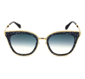 Jimmy Choo LIZZY/S - Dourado/Azul Degradê KY208 63mm - Óculos de Sol