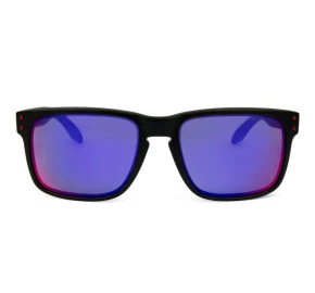 Oakley Holbrook 9102L - Preto Fosco/Vermelho Espelhado 36 55mm - Óculos de Sol