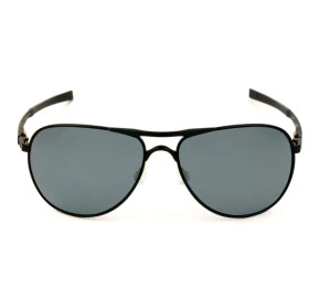 Oakley Plaintiff Matte Black/Gold Grey Polarized 4057 10