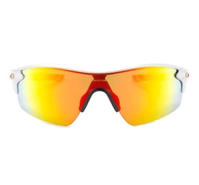 Oakley Radarlock Pith Vented Silver Fire Iridium Polarized 9182 07