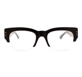 Óculos de Grau Evoke Plays Louder 01 Upper - Black Shine Sanded Gold Demo Lens