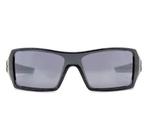 Oakley Oil Rig Polished Black/Silver Ghost Text Black Iridium 24 058