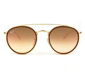 Ray Ban Round Ponte Dupla Dourado Marrom Espelhado Rosa RB3647-N 001/7O 51 mm 