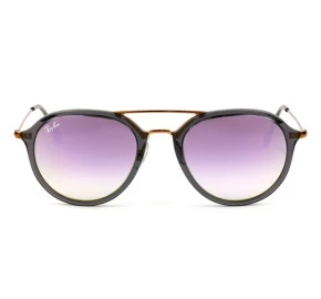 Ray Ban Highstreet RB4253 - Cinza Translúcido/Roxo Espelhado Degradê 6237/7X 53mm - Óculos de Sol