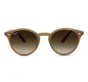 Ray Ban Round RB2180 - Bege Translúcido/Marrom Degradê 6166/13 49mm - Óculos de Sol