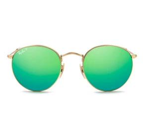 Ray Ban Round Metal RB3447 - Dourado/Verde Espelhado 112/P9 50mm - Óculos de Sol