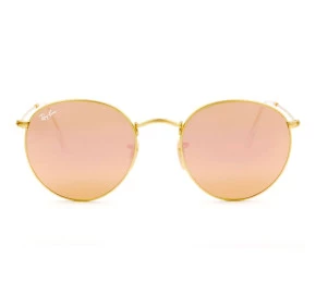 Ray Ban Round RB3447 - Dourado/Rose Espelhado 112/Z2 53mm - Óculos de Sol