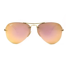 Ray Ban Aviador RB3449 - Dourado/Rose Espelhado 001/2Y 59mm - Óculos de Sol