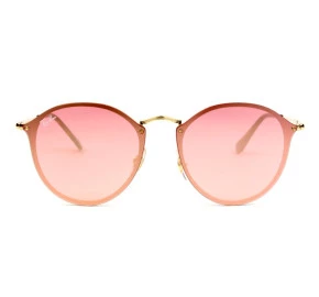 Ray Ban Blaze Round RB3574N - Dourado/Rose Semi-Espelhado 001/E4 59mm - Óculos de Sol