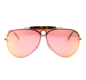 Ray Ban Blaze Shooter RB3581-N - Dourado/Rose Semi-Espelhado 001/E4 32mm - Óculos de Sol
