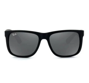 Ray Ban Justin RB4165L - Preto Fosco/Cinza Espelhado 622/6G 55mm - Óculos de Sol