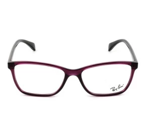Ray Ban Gatinho RB7108L -  Roxo Translúcido/Preto 5445 55mm - Óculos de Grau