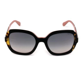 Prada SPR 16U - Preto/Turtle/Cinza Degradê Semi-Espelhado 5ZW-GR0 54mm - Óculos de Sol