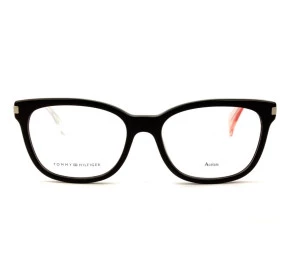 Tommy Hilfiger TH1381 - Preto/Prata FB8 53mm - Óculos de Grau
