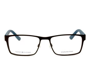 Tommy Hilfiger TH1420 - Preto Fosco/Azul VXS 52mm - Óculos de Grau