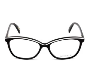 Victor Hugo VH 1757 - Óculos de Grau Preto/Branco 06HC Lentes 53mm
