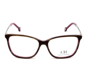 Carolina Herrera VHE 758N - Óculos de Grau 06BA Marrom/Roxo Lentes 54mm