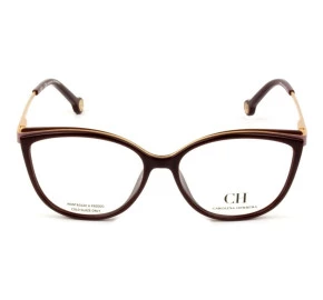 Carolina Herrera VHE 783 - Marrom Degradê/Dourado 09D2 53mm - Óculos de Grau
