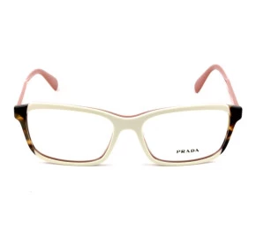 Prada VPR 01V - Branco/Turtle/Rosa 0R9-1O1 55mm - Óculos de Grau