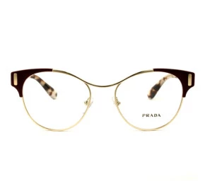 Óculos Prada VPR 61T - Turtle/Vinho/Dourado VAX-1O1 52mm - Óculos de Grau